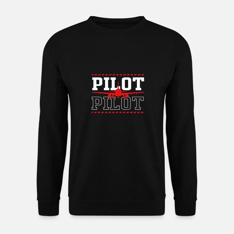 Pilot Airplane - Unisex Sweatshirt - black
