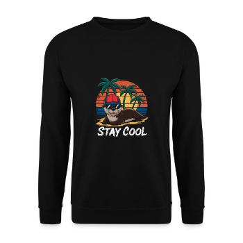 Loutre avec lunettes de soleil et casquette de baseball sur la plage - Sweat-shirt Unisexe - noir - Devant - Alina (178cm) & Michal (187cm)