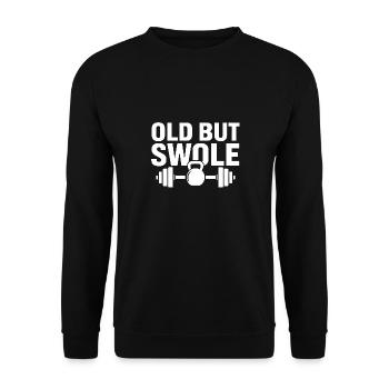 Fitness Motivation Bodybuilder Old But Swole Gym - Unisex Pullover - Schwarz - Vorne - Alina (178cm) & Michal (187cm)