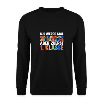 Garderie Sortants Première Primaire Inscription Écolier - Sweat-shirt Unisexe - noir - Devant - Alina (178cm) & Michal (187cm)