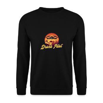 Drone drone pilot gift - Unisex Sweatshirt - black - Front - Alina (178cm) & Michal (187cm)