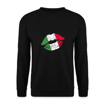 Italie Drapeau Italia Maillot Italy Kussmund - Sweat-shirt Unisexe - noir - Devant - Alina (178cm) & Michal (187cm)
