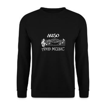 Miso und Musik Japanisches Essen Kultur Ramen - Unisex Pullover - Schwarz - Vorne - Alina (178cm) & Michal (187cm)