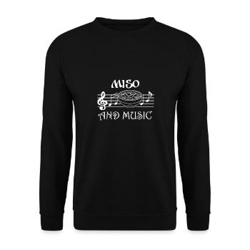 Miso und Notenschlüssel Klaviermusiker Ramen - Unisex Pullover - Schwarz - Vorne - Alina (178cm) & Michal (187cm)