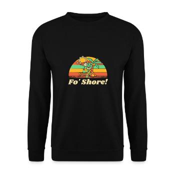 Fo' Shore! Plage Océan Beach Lover Mer Drôle - Sweat-shirt Unisexe - noir - Devant - Alina (178cm) & Michal (187cm)