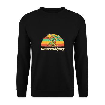 SEArendipity Summer Sayings Tropical Quotes - Unisex Pullover - Schwarz - Vorne - Alina (178cm) & Michal (187cm)