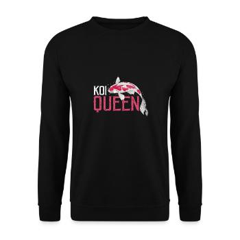 Rétro Vintage KOI Queen Awesome Koi Lover - Sweat-shirt Unisexe - noir - Devant - Alina (178cm) & Michal (187cm)