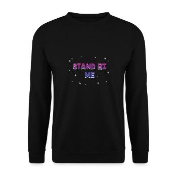 Stand Bi Me Bisexual LGBTQ Bi Pride LGBT Couples - Unisex Pullover - Schwarz - Vorne - Alina (178cm) & Michal (187cm)