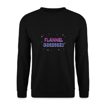 Flannel Obsessed Bisexual LGBTQ Bi Pride Outfit - Unisex Sweatshirt - black - Front - Alina (178cm) & Michal (187cm)