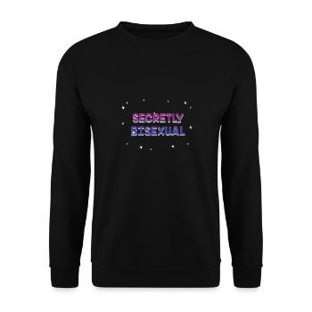 Secrètement bisexuel Bi Introverti Bi Pride - Sweat-shirt Unisexe - noir - Devant - Alina (178cm) & Michal (187cm)
