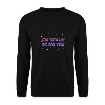 Je suis totalement bi pour toi Couples bisexuels Bi Pride - Sweat-shirt Unisexe - noir - Devant - Alina (178cm) & Michal (187cm)
