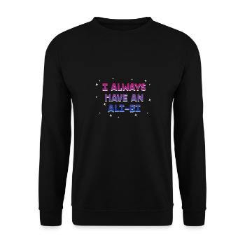 I Always Have an Alibi Bisexual Couples Bi Pride - Unisex Sweatshirt - black - Front - Alina (178cm) & Michal (187cm)