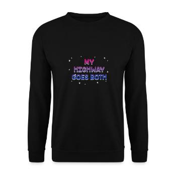 Mon autoroute va dans les deux sens Bisexuel LGBTQ Bi Pride - Sweat-shirt Unisexe - noir - Devant - Alina (178cm) & Michal (187cm)