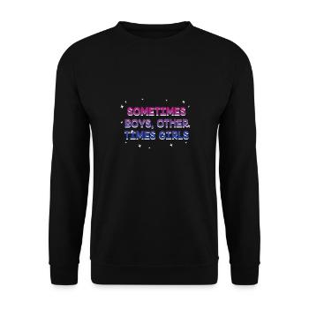 Boys Other Times Girls Bisexual Pansexual Bi Pan - Unisex Sweatshirt - black - Front - Alina (178cm) & Michal (187cm)