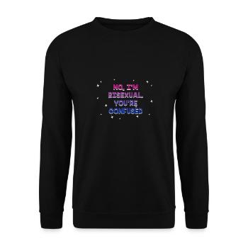 I'm Bisexual You're Confused Bi LGBTQ Bi Pride - Unisex Pullover - Schwarz - Vorne - Alina (178cm) & Michal (187cm)