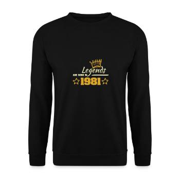 1981 - Unisex Pullover - Schwarz - Vorne - Alina (178cm) & Michal (187cm)