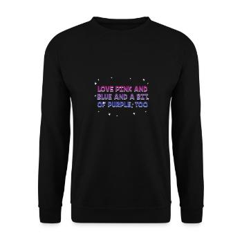 Pink Blue and a Bit of Purple Bisexual LGBTQ Bi - Unisex Pullover - Schwarz - Vorne - Alina (178cm) & Michal (187cm)