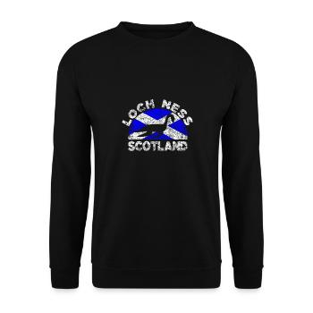 Grunge Nessie Loch Ness Écosse Drapeau - Sweat-shirt Unisexe - noir - Devant - Alina (178cm) & Michal (187cm)