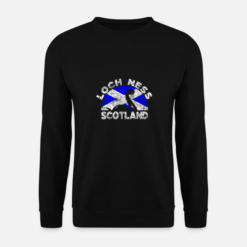 Distressed Loch Ness Monster Schottland Flagge - Unisex Pullover - Schwarz