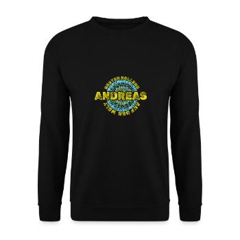 Arbeitskollege Andreas - Unisex Pullover - Schwarz - Vorne - Alina (178cm) & Michal (187cm)