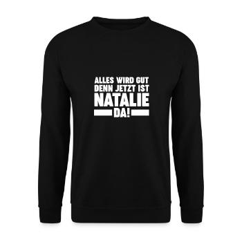 Natalie - Unisex Pullover - Schwarz - Vorne - Alina (178cm) & Michal (187cm)