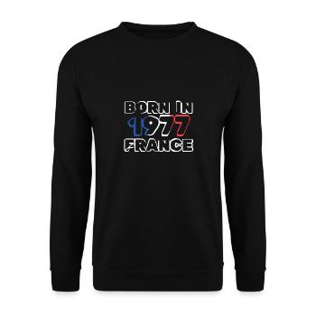 Frankreich 1977 - Unisex Pullover - Schwarz - Vorne - Alina (178cm) & Michal (187cm)