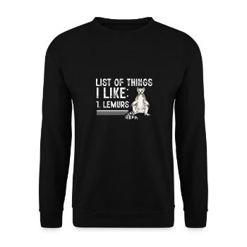 Lemur Catta Ring-tailed lemur - Unisex Sweatshirt - black - Front - Alina (178cm) & Michal (187cm)
