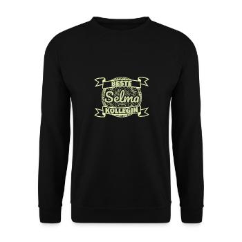Arbeitskollegin Selma - Unisex Pullover - Schwarz - Vorne - Alina (178cm) & Michal (187cm)