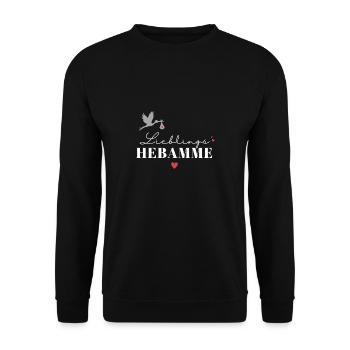 Liebelingshebamme / Weltbeste Hebamme - Unisex Pullover - Schwarz - Vorne - Alina (178cm) & Michal (187cm)