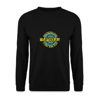 Vorname Bastian - Unisex Pullover - Schwarz - Vorne - Alina (178cm) & Michal (187cm)