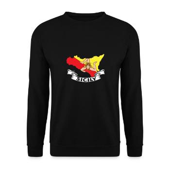 Sizilien Flagge Italien Sizilien - Unisex Pullover - Schwarz - Vorne - Alina (178cm) & Michal (187cm)