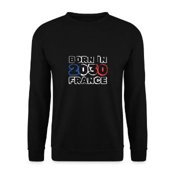 Born in 2030 - Unisex Sweatshirt - black - Front - Alina (178cm) & Michal (187cm)