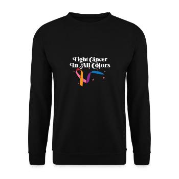 Support Cancer Awareness Month Fight Cancer In - Unisex Sweatshirt - black - Front - Alina (178cm) & Michal (187cm)