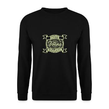 Arbeitskollegin Joana - Unisex Pullover - Schwarz - Vorne - Alina (178cm) & Michal (187cm)