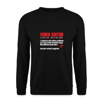 Video Editor Filmmaker Videographer - Unisex Sweatshirt - black - Front - Alina (178cm) & Michal (187cm)