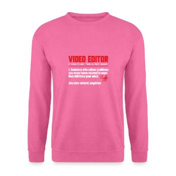 Video Editor Filmemacher Videofilmer - Unisex Pullover - Pink - Vorne