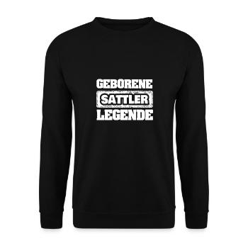 Beruf Sattler - Unisex Pullover - Schwarz - Vorne - Alina (178cm) & Michal (187cm)