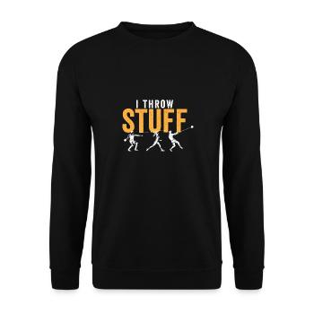 I Throw Stuff Discus Thrower Shot Put Track & - Unisex Sweatshirt - black - Front - Alina (178cm) & Michal (187cm)
