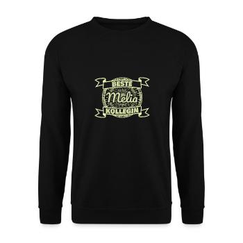 Melia als Arbeitskollegin - Unisex Pullover - Schwarz - Vorne - Alina (178cm) & Michal (187cm)
