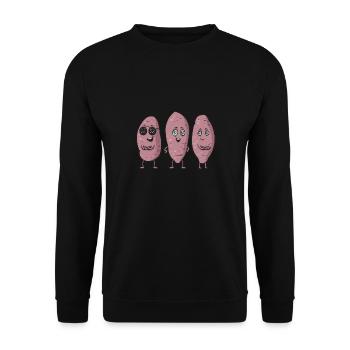 Légumes-racines de patates douces - Sweat-shirt Unisexe - noir - Devant - Alina (178cm) & Michal (187cm)