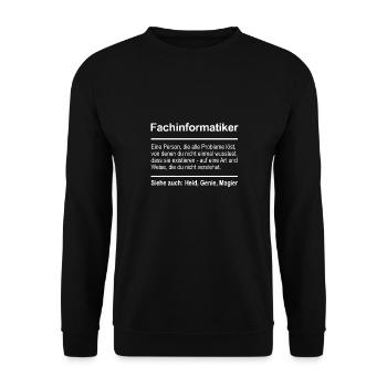 Fachinformatiker - Unisex Pullover - Schwarz - Vorne - Alina (178cm) & Michal (187cm)