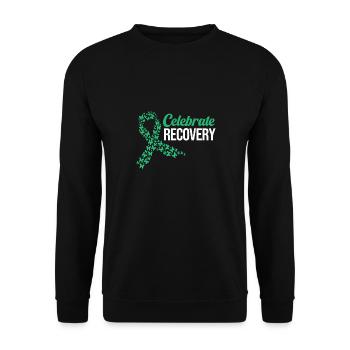Drug-free addiction addicted - Unisex Sweatshirt - black - Front - Alina (178cm) & Michal (187cm)