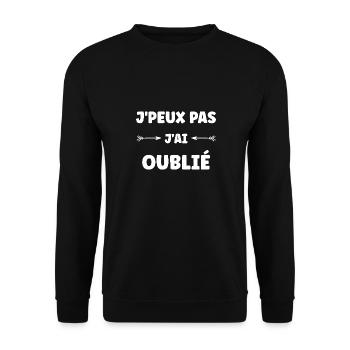 j'peux pas j'ai oublié - Sweat-shirt Unisexe - noir - Devant - Alina (178cm) & Michal (187cm)