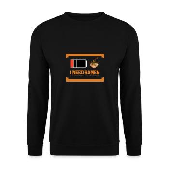 Ich brauche Ramen - Unisex Pullover - Schwarz - Vorne - Alina (178cm) & Michal (187cm)