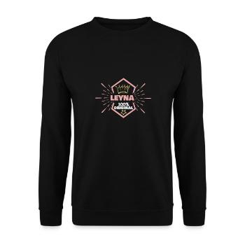 First name Leyna - Unisex Sweatshirt - black - Front - Alina (178cm) & Michal (187cm)