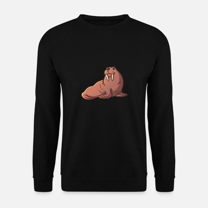 Niedliche Walross Kindergeschenke Arktik Tiere - Unisex Pullover - Schwarz