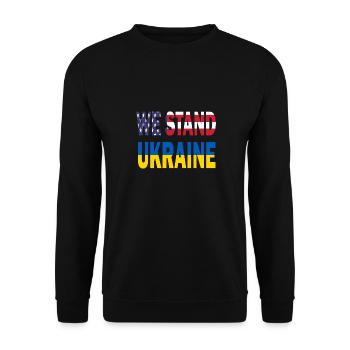 America USA We Stand Ukraine Support Zelensky - Unisex Sweatshirt - black - Front - Alina (178cm) & Michal (187cm)