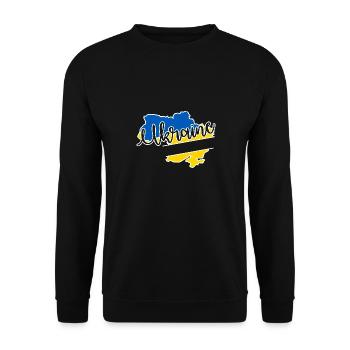Ukraine Country - Unisex Sweatshirt - black - Front - Alina (178cm) & Michal (187cm)