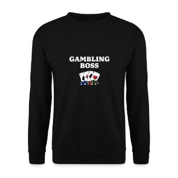 Jeu Boss Casino Poker Gaming Place Poker - Sweat-shirt Unisexe - noir - Devant - Alina (178cm) & Michal (187cm)