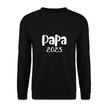 Papa 2023 Cadeau Père 2023 Annonce Grossesse - Sweat-shirt Unisexe - noir - Devant - Alina (178cm) & Michal (187cm)